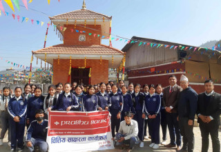 प्रभु बैंक धार्के शाखाद्धारा विद्यार्थीहरुलाई बैंक तथा वितिय साक्षरताका बारेमा जानकारी