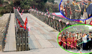 धादिङको किन्ताङफेदीमा बेली ब्रिज निर्माण
