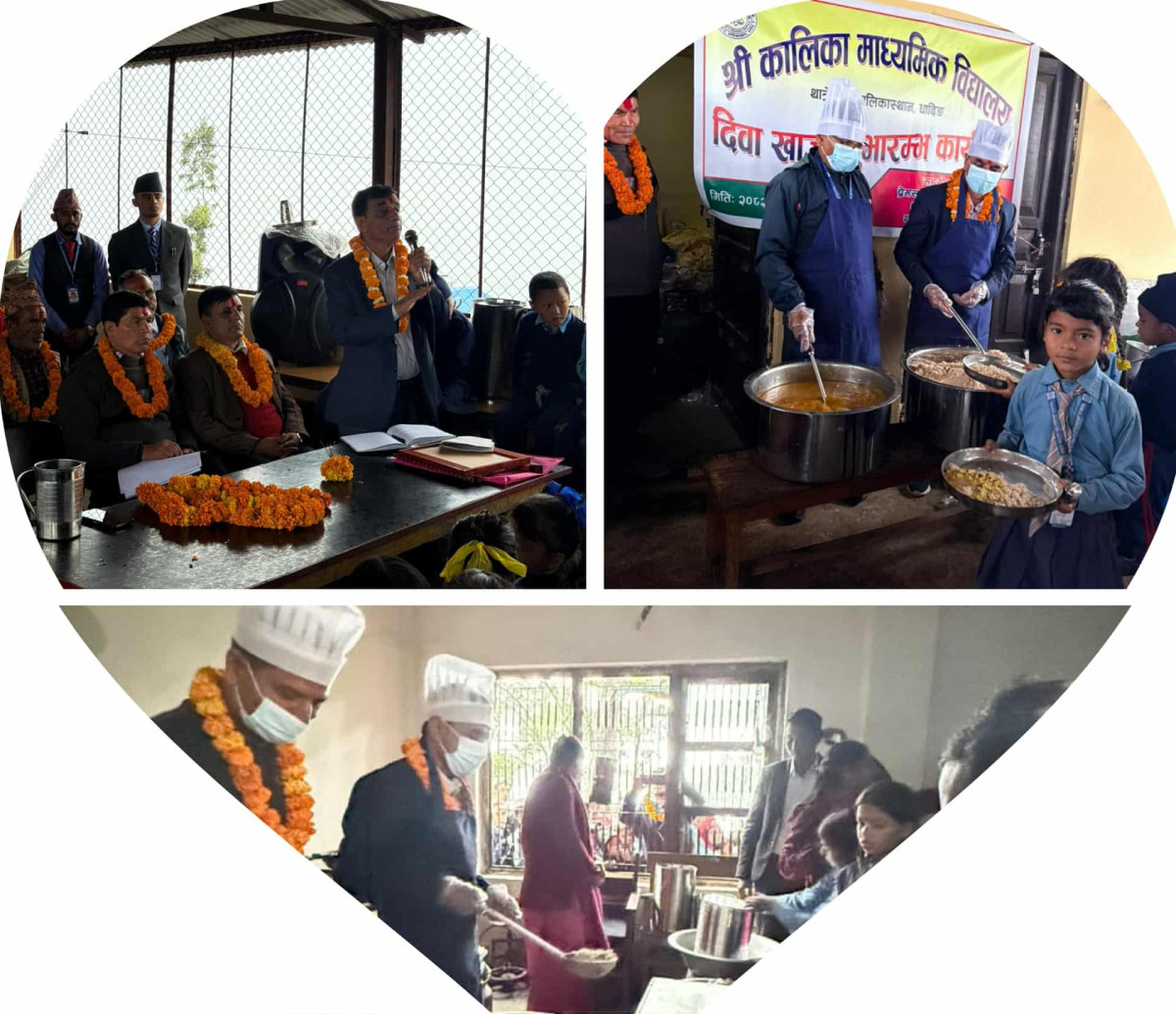 थाक्रेको कालिका र महाङकालेश्वरी माध्यमिक विद्यालयमा दिवा खाजा कार्यक्रम शुभारम्भ